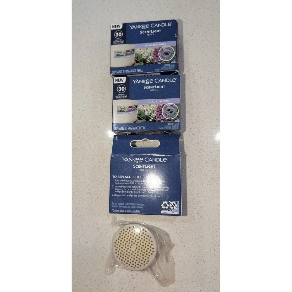 Yankee Candle ScentLight Refill 4 Pack Lilac Blossoms Floral 30 Day Scent
